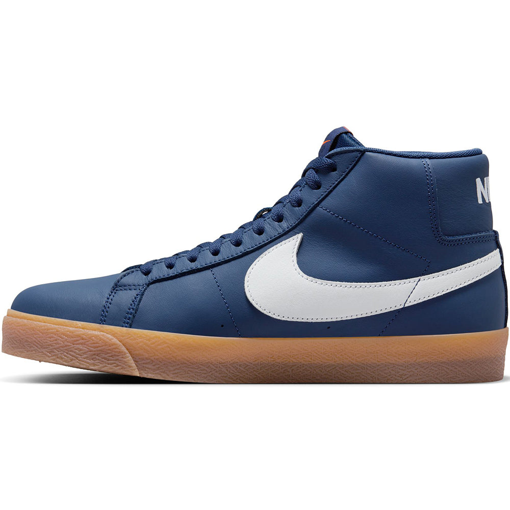 Nike SB Orange Label Zoom Blazer Mid ISO Shoes Navy/White-Navy-Gum Light Brown