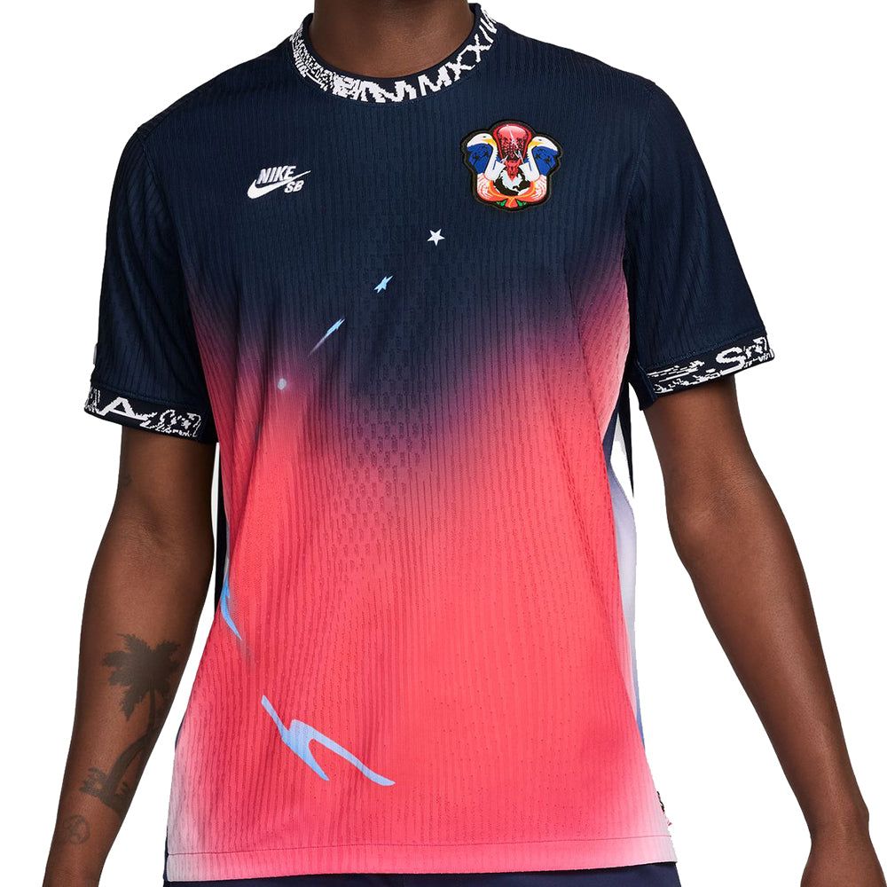Nike SB USA Dri-FIT ADV Short-Sleeve Skate Jersey Obsidian/Bright Crimson/White