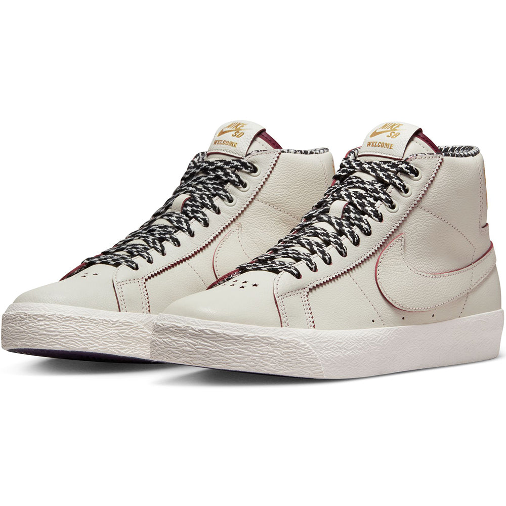 Nike SB x Welcome Madrid Zoom Blazer Mid Shoes Sail/Dark Beetroot-White