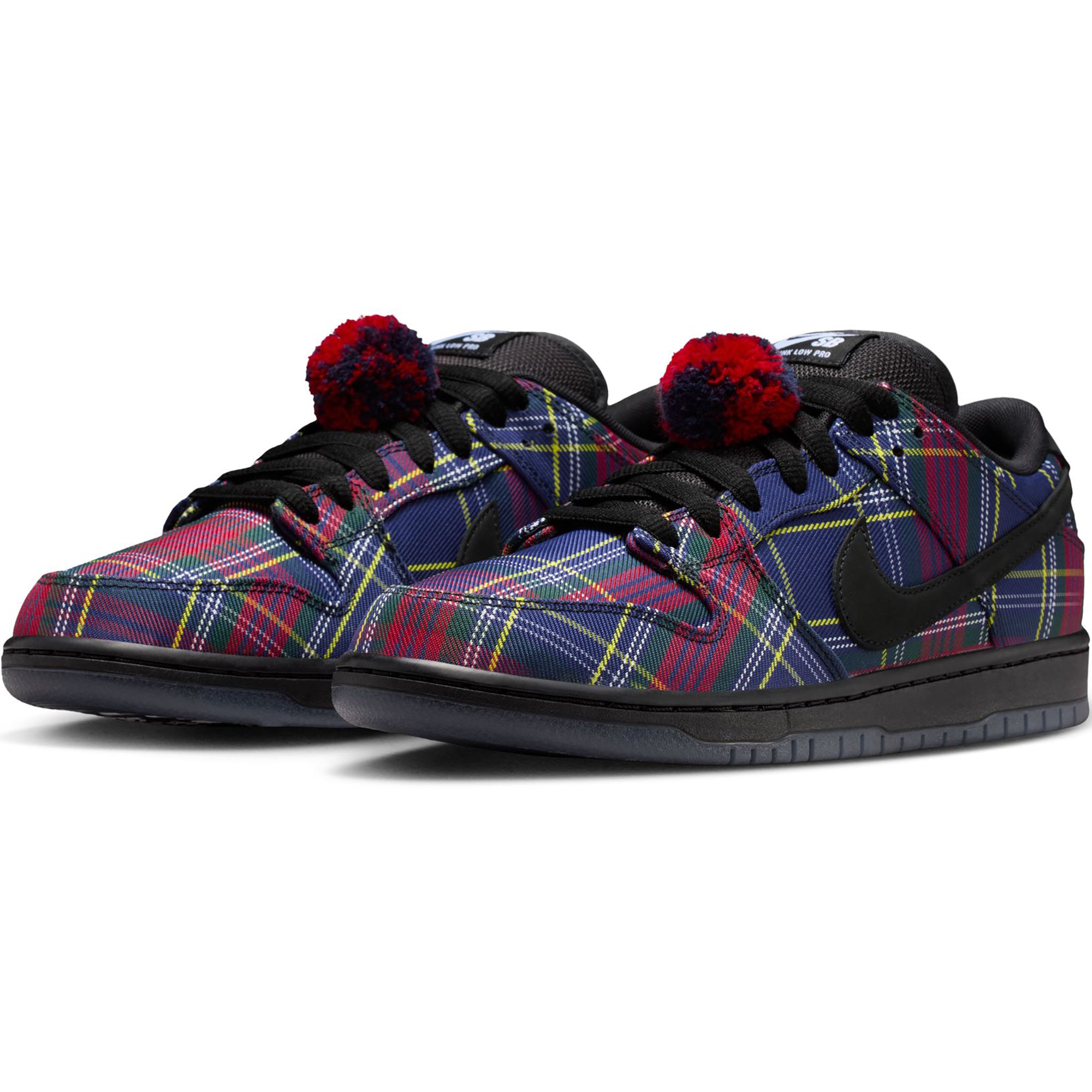 Nike SB Dunk Low Pro "Nardwuar" Shoes University Red/Black-Yellow Strike-Deep Royal Blue