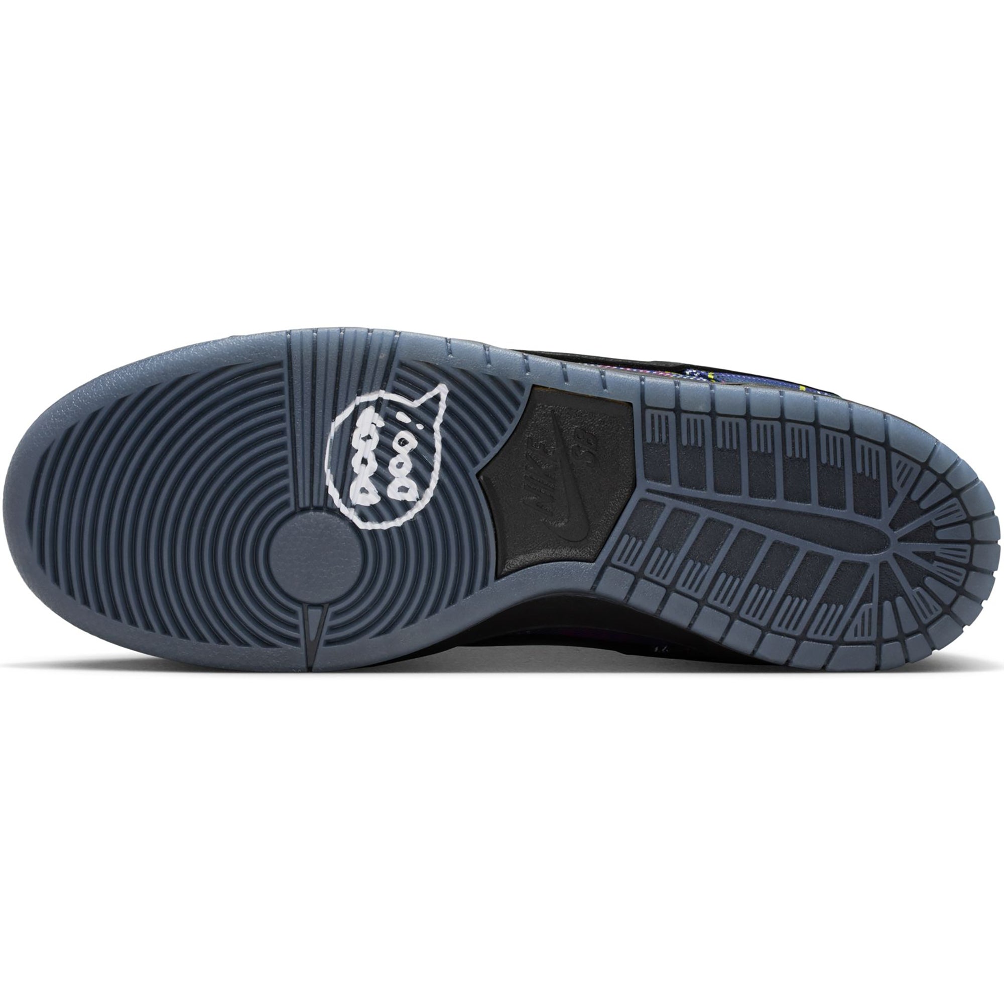 Nike SB Dunk Low Pro "Nardwuar" Shoes University Red/Black-Yellow Strike-Deep Royal Blue