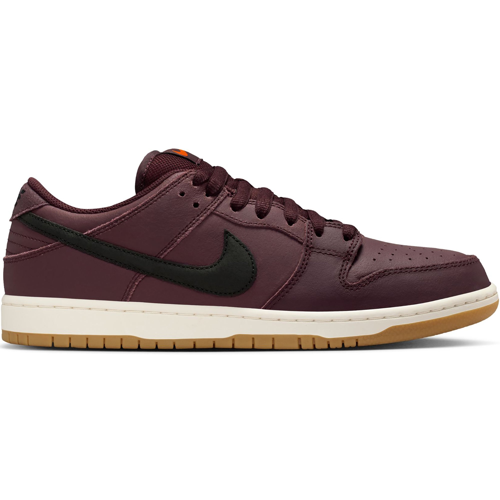 Nike SB Orange Label Dunk Low Pro Shoes Burgundy Crush/Black-Mystic Dates-Sail