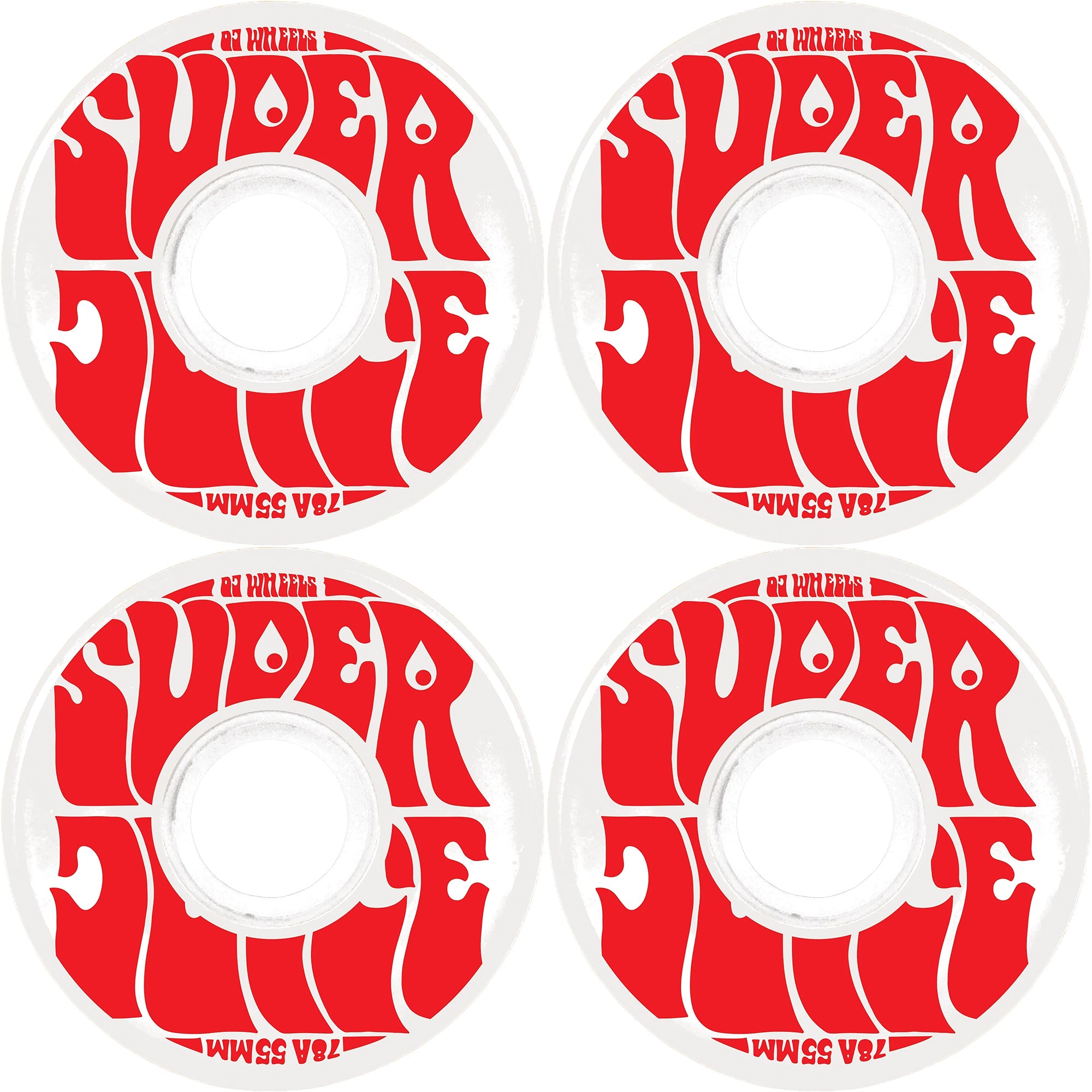 OJ Mini Super Juice White/Red 78A Skateboard Wheels 55mm