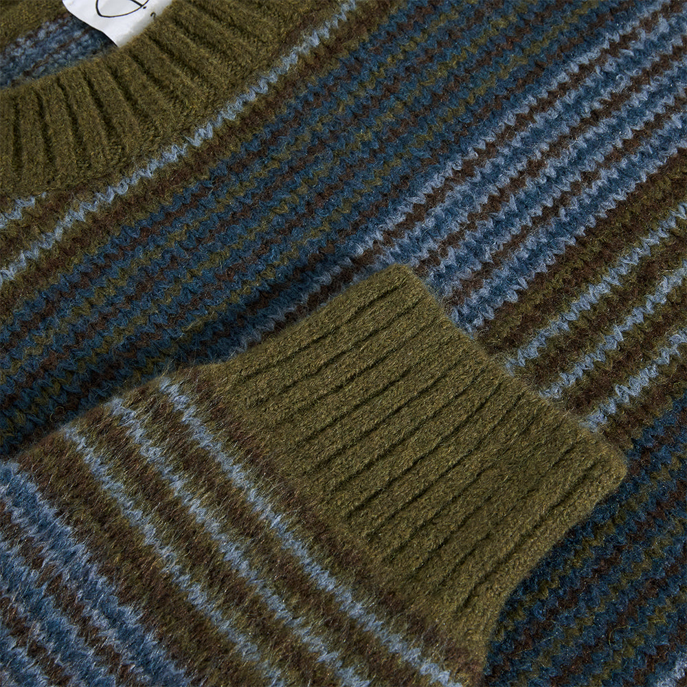 Polar Skate Co George Sweater Blue Green Stripe
