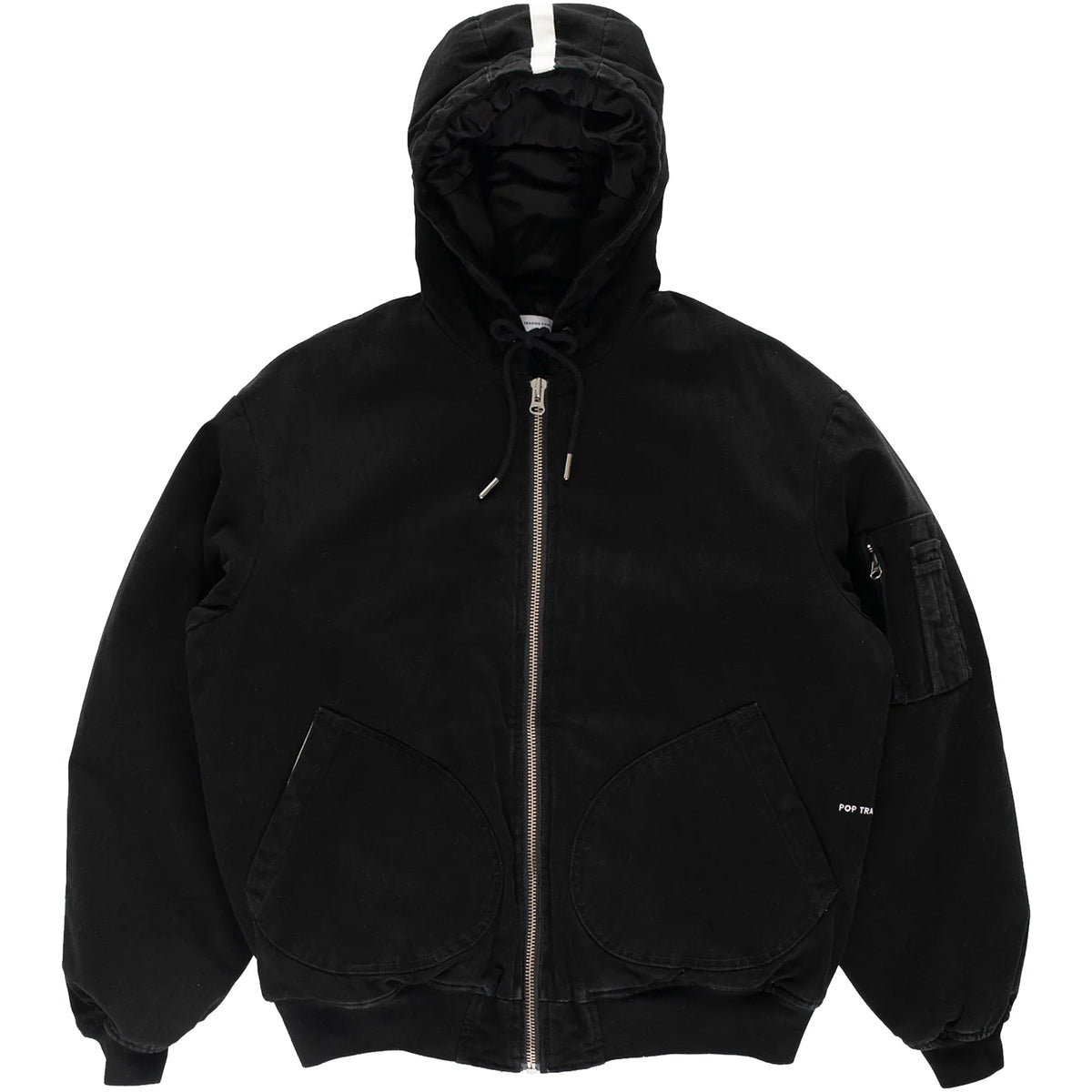 Pop Trading Company Hooded Flight Jacket Black
