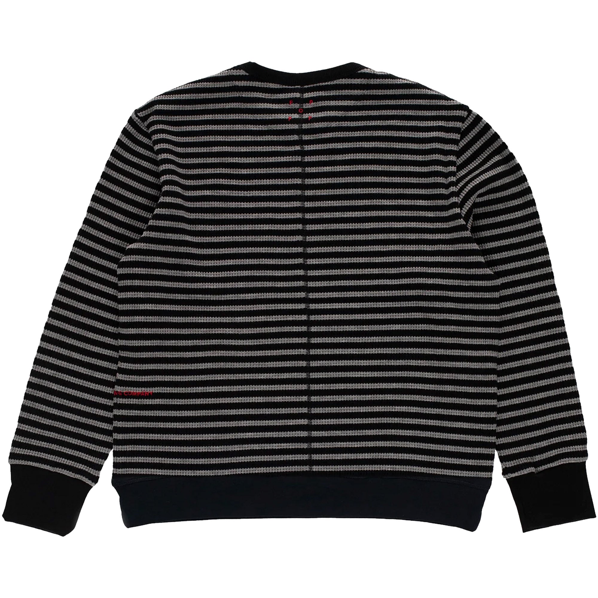 Pop Trading Company Striped Waffle Crewneck Grey/Black