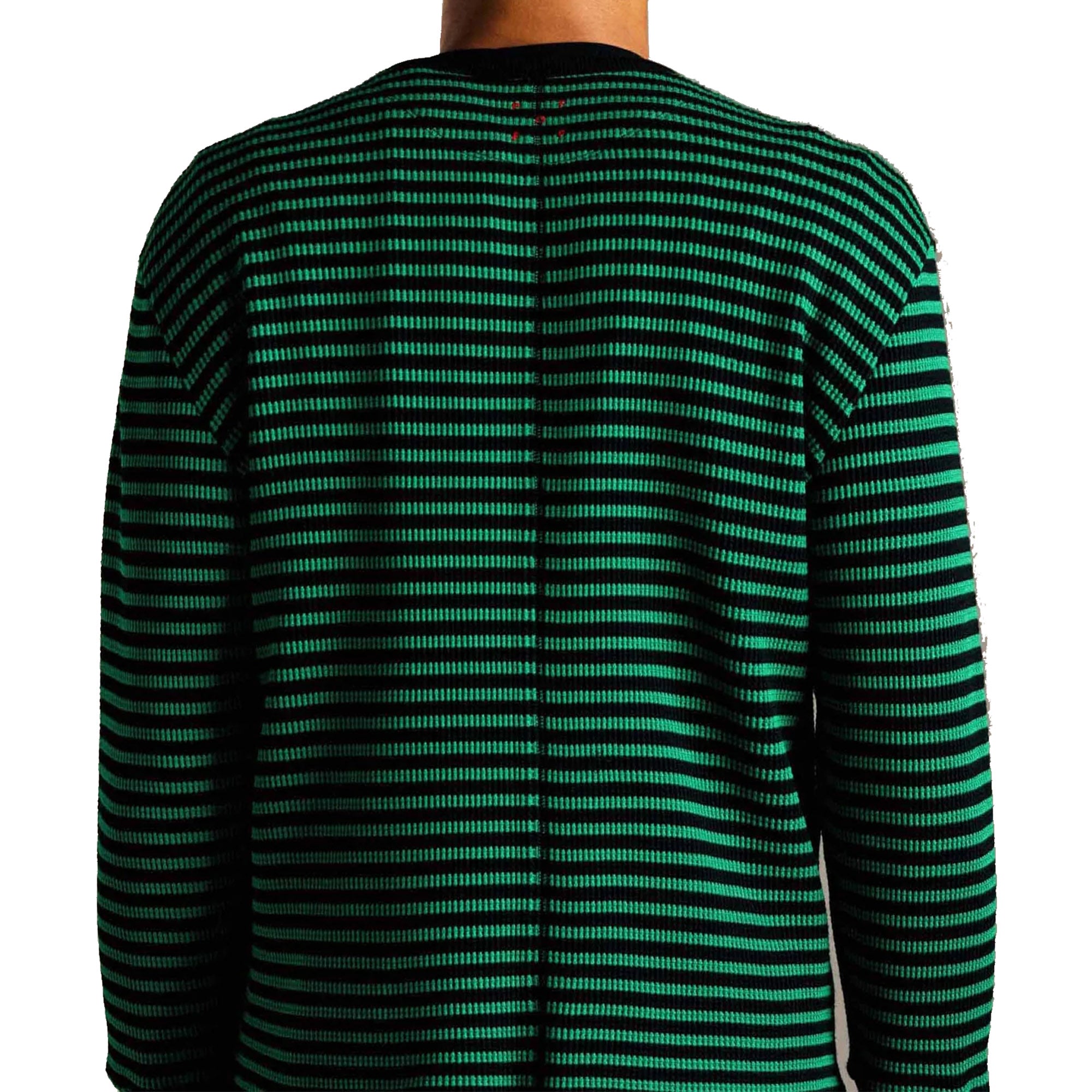 Pop Trading Company Striped Waffle Crewneck Juniper/Black