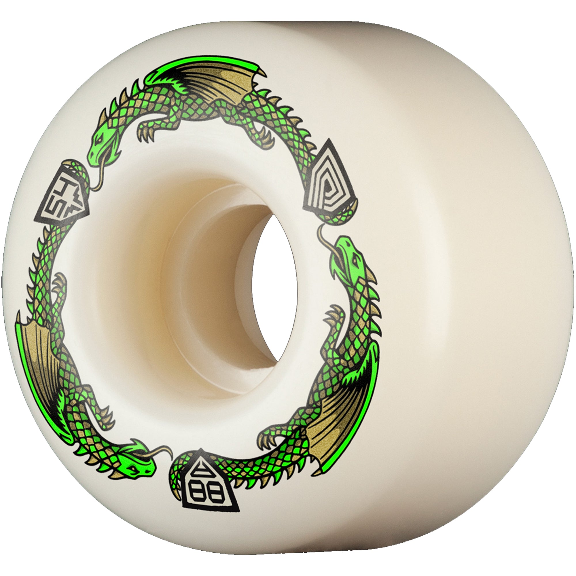 Powell Peralta Dragon Formula 88A V4 Green Skateboard Wheels 54mm x 34mm