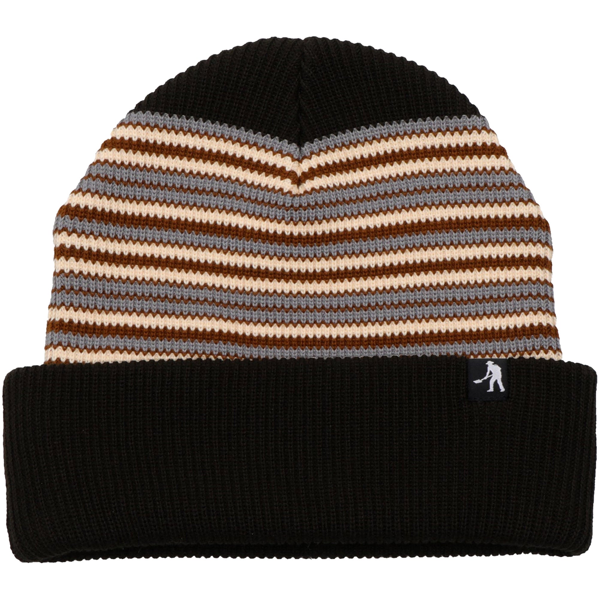 Pass~Port Organic Cotton Stripe Beanie Black