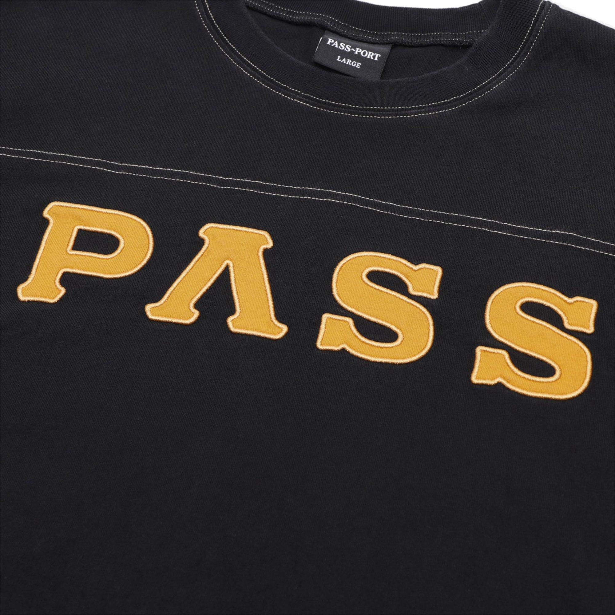 Pass~Port Letterhead Panel Tee Washed Black