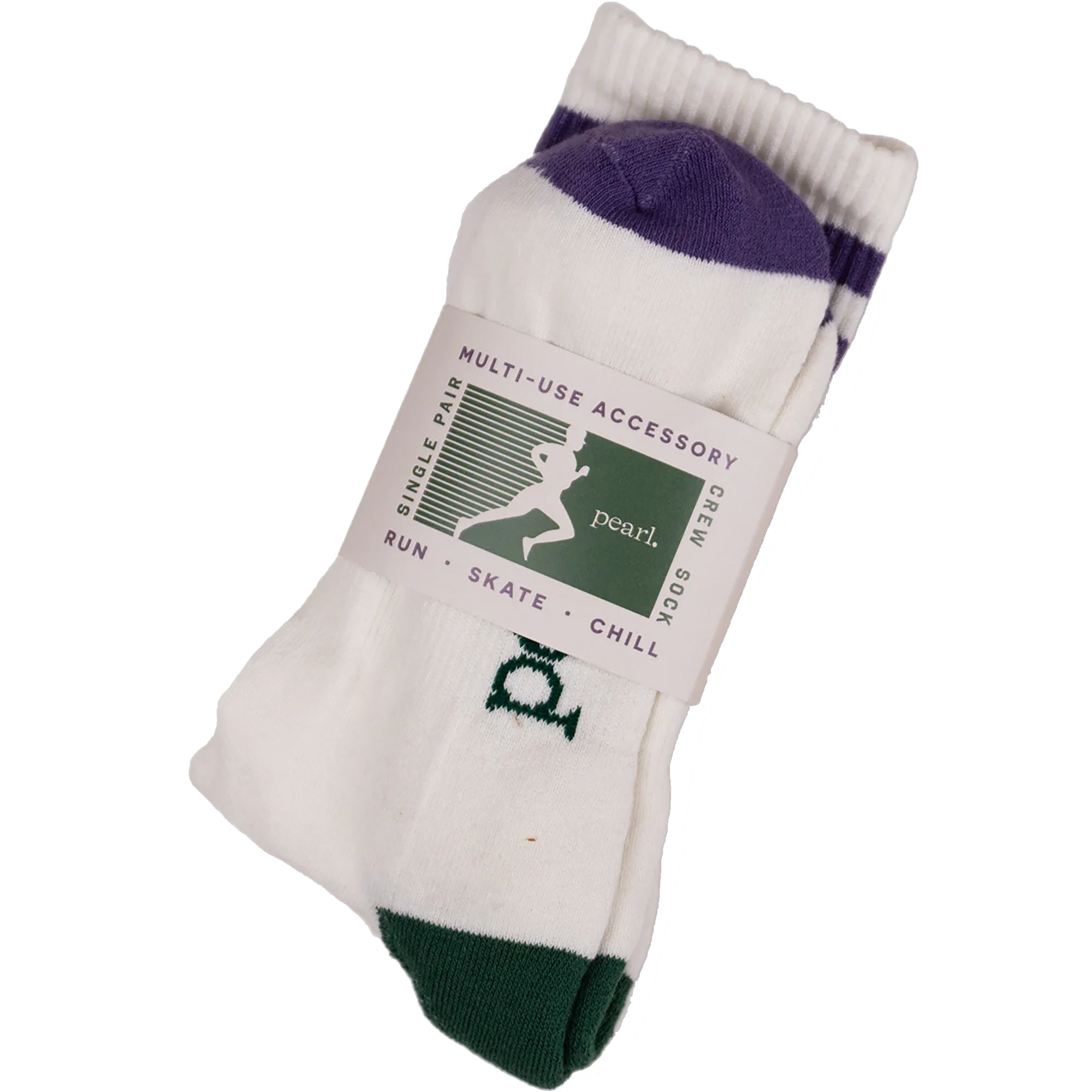 Pearl Hidden Logo Socks White