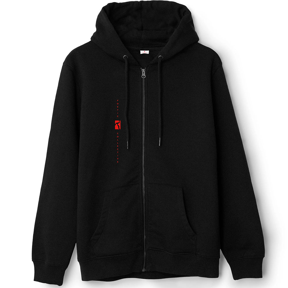 Poetic Collective Zip Hoodie Black/Red