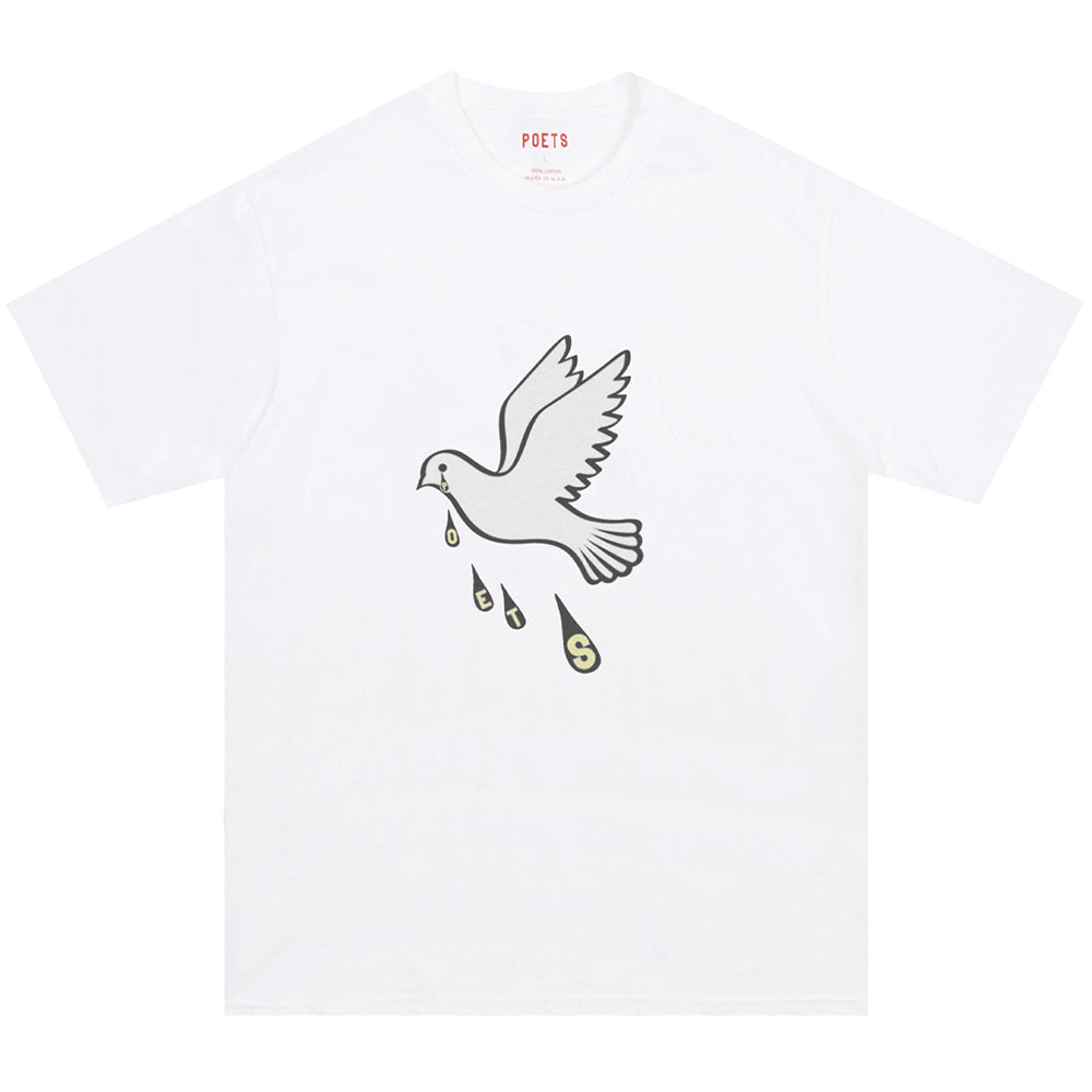 Poets Message Dove Tee White