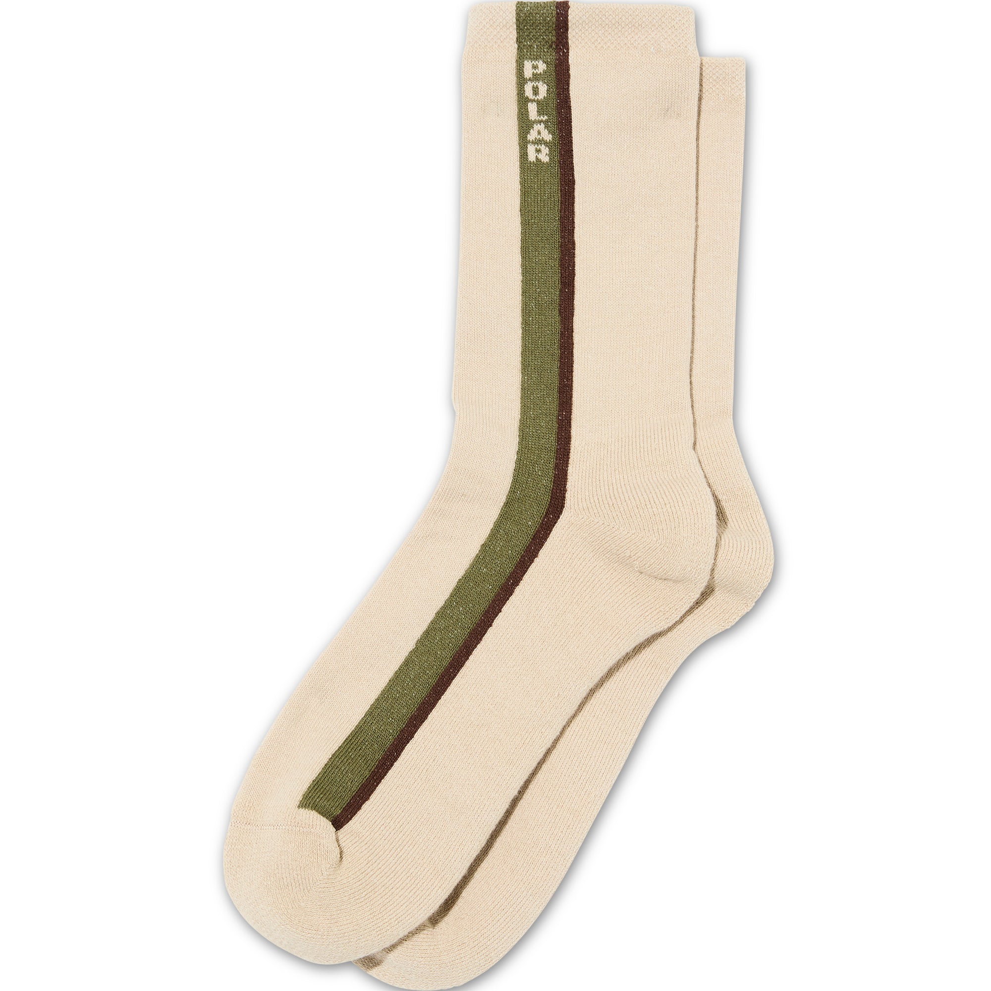 Polar Skate Co Business Socks Side Stripe Beige