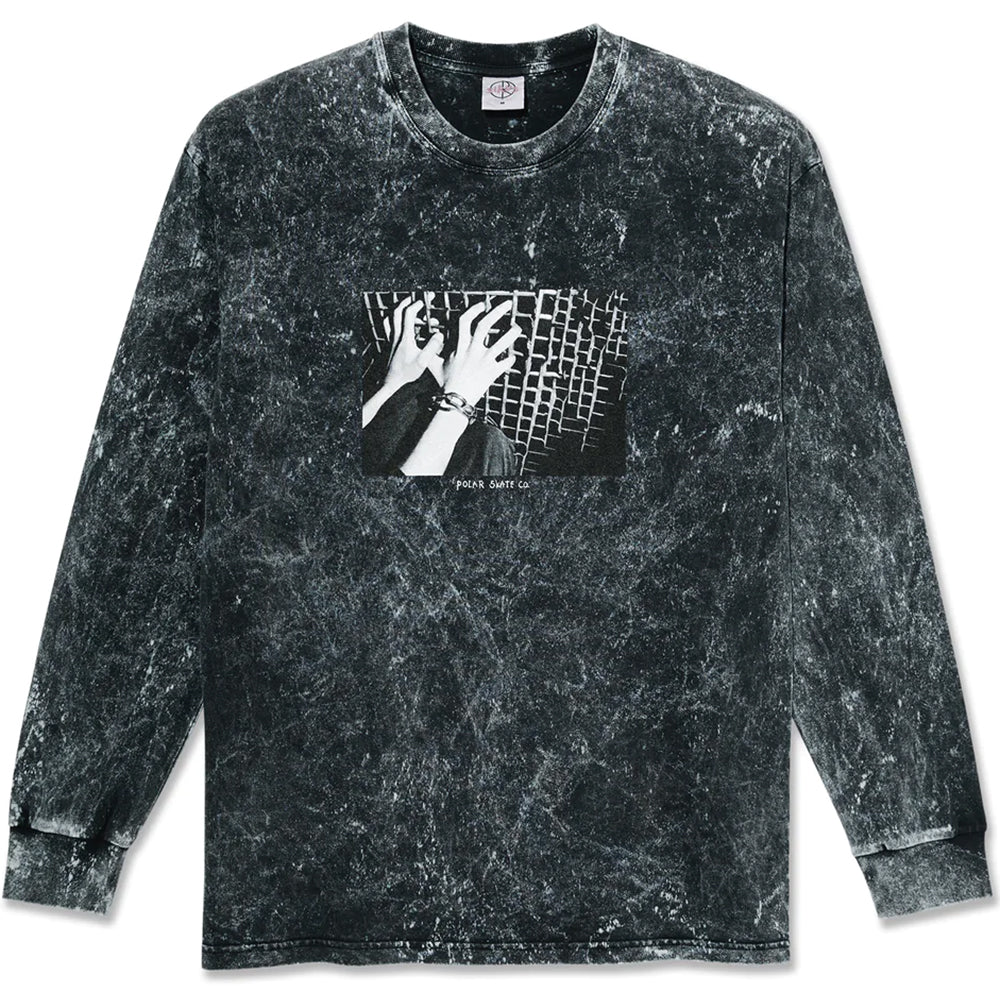 Polar Skate Co Caged Hands Acid Long Sleeve Tee Black