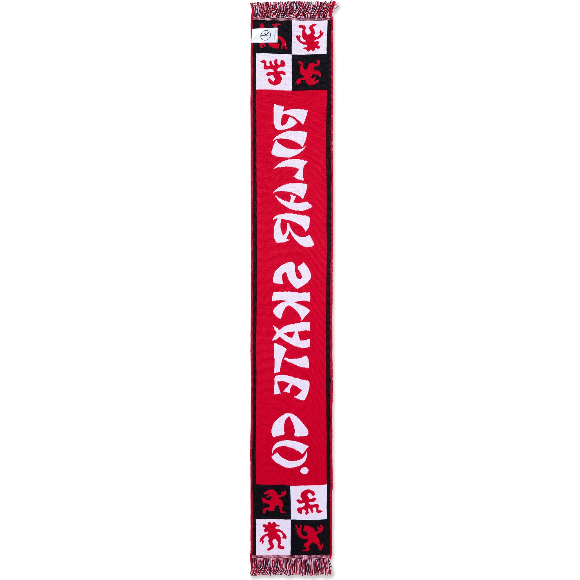 Polar Skate Co Checkers Football Scarf Red