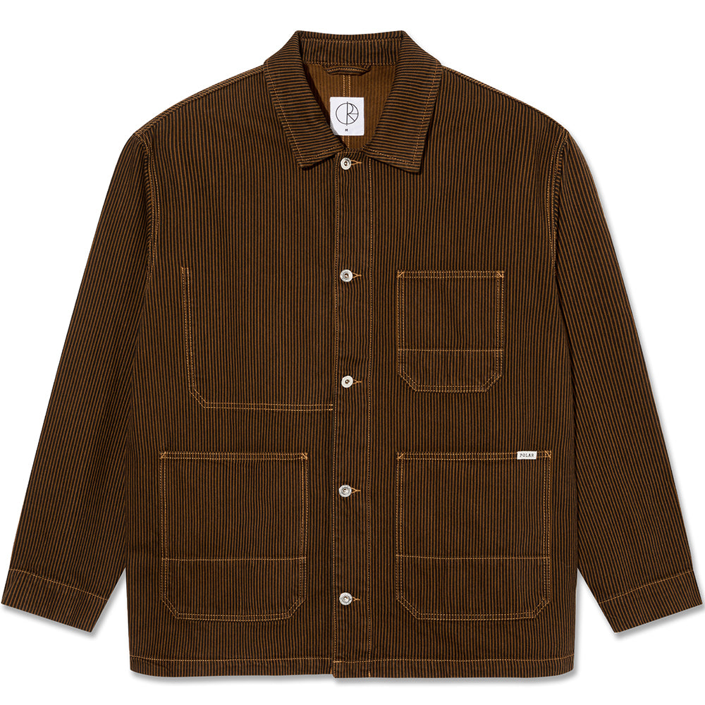 Polar Skate Co Ezra Jacket Hickory Stripe Rust