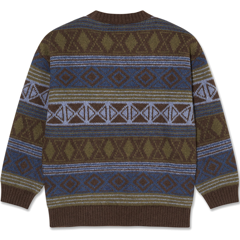 Polar Skate Co George Sweater Blue Green Mix