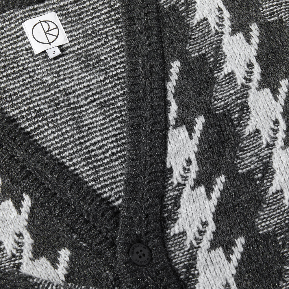 Polar Skate Co Louis Cardigan Houndstooth Grey