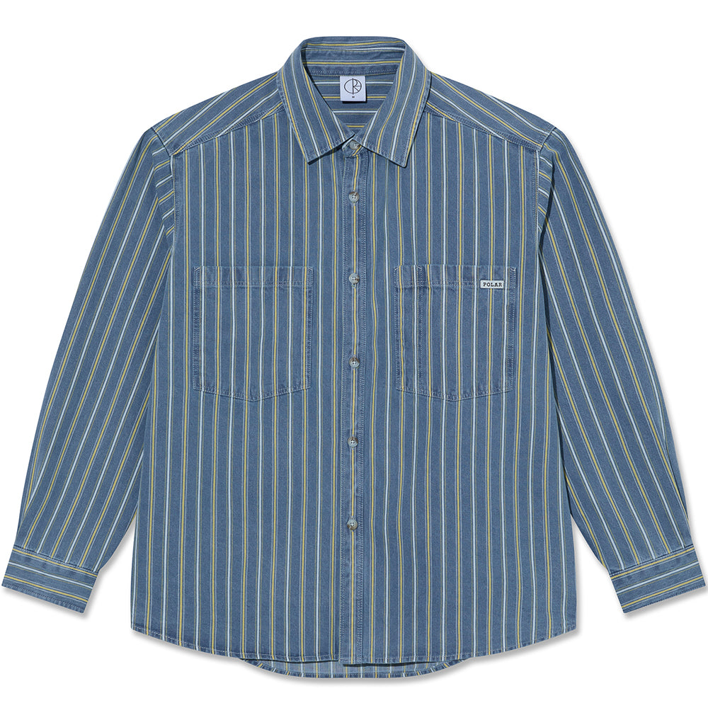 Polar Skate Co Mike Shirt Denim Blue/Yellow