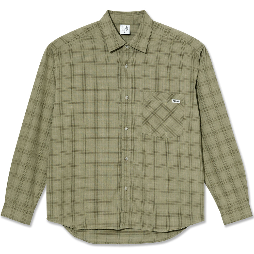 Polar Skate Co Flannel Mitchell Long Sleeve Shirt Green/Beige