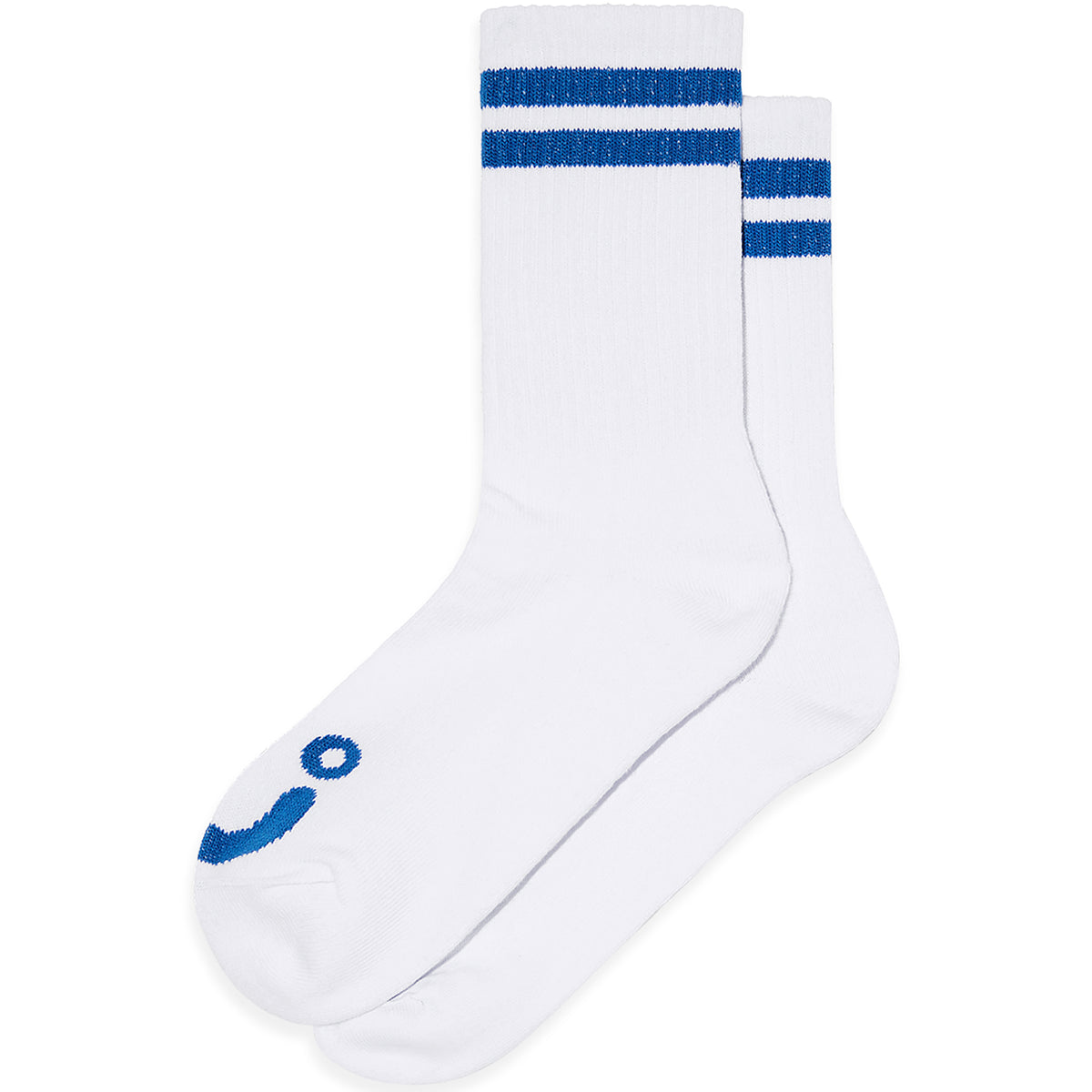 Polar Skate Co Rib Socks Happy Sad White/Blue