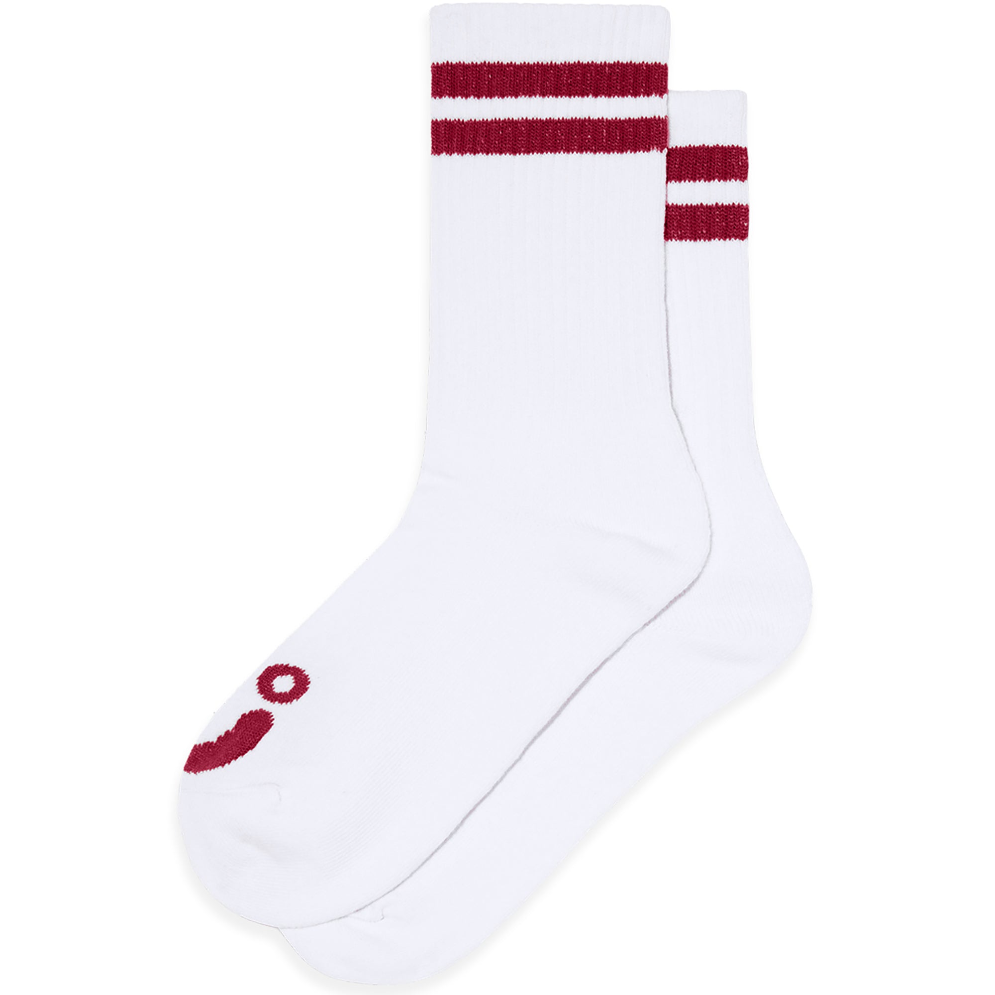 Polar Skate Co Rib Socks Happy Sad White/Red