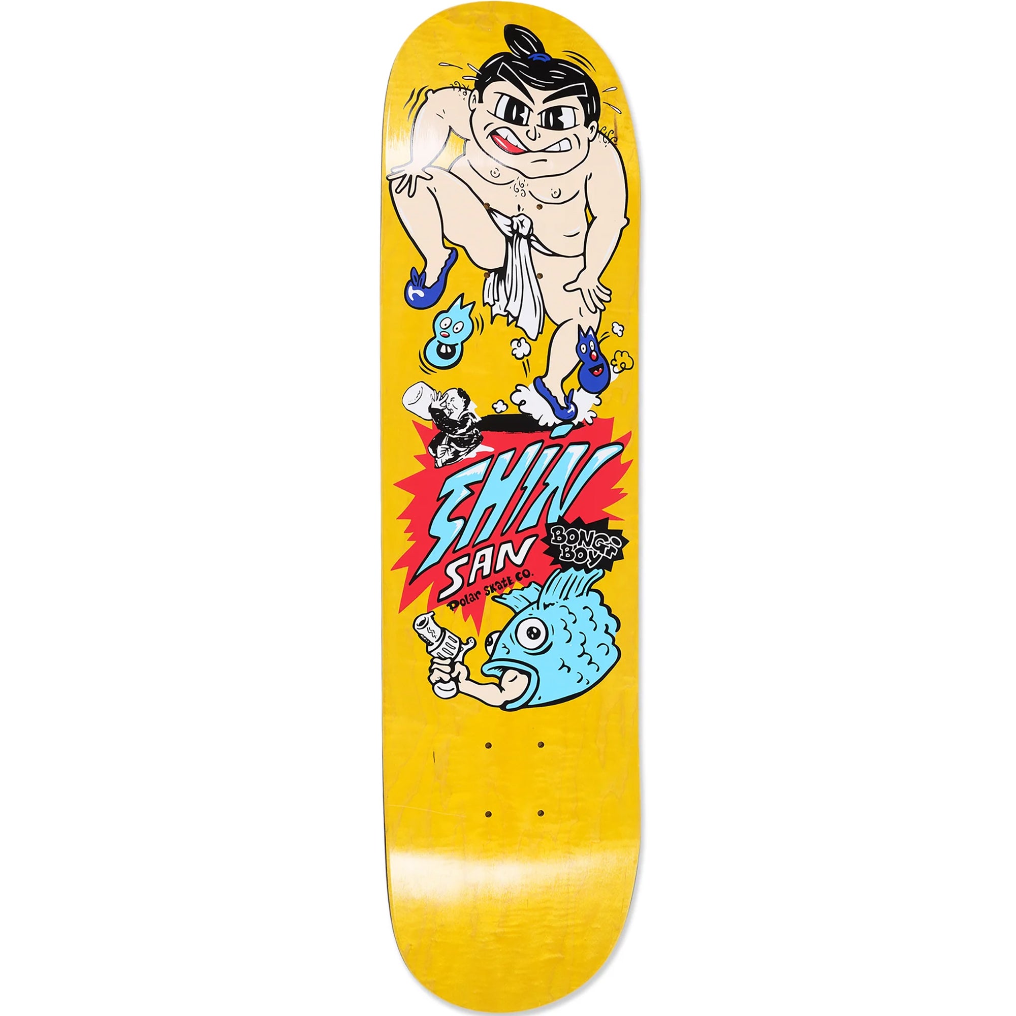Polar Skate Co Shin Sanbongi Bongi Boy Yellow Skateboard Deck 8.25"