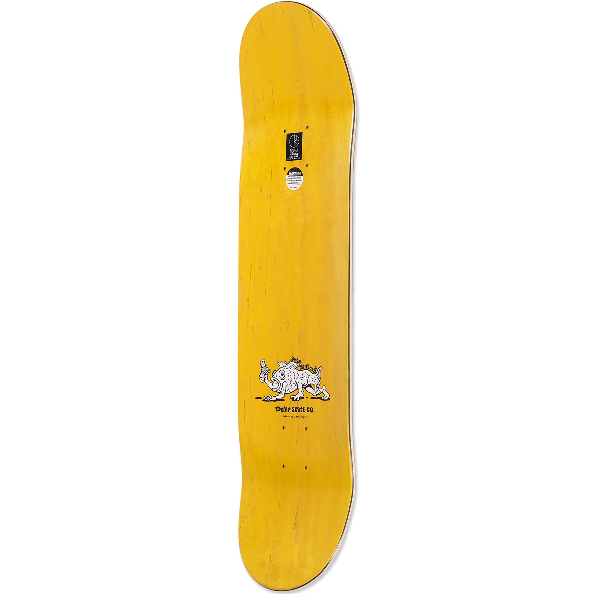 Polar Skate Co Shin Sanbongi Bongi Boy Yellow Skateboard Deck 8.25"