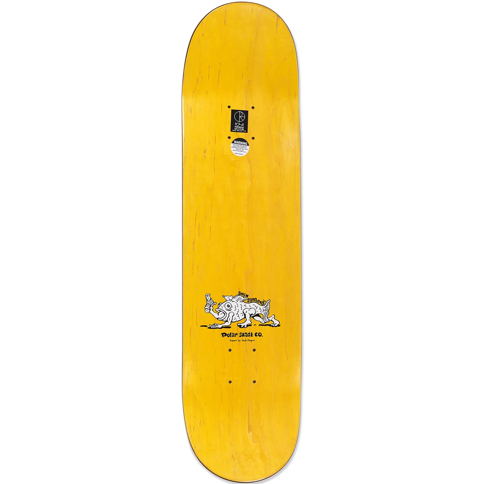 Polar Skate Co Shin Sanbongi Bongi Boy Yellow Skateboard Deck 8.25"