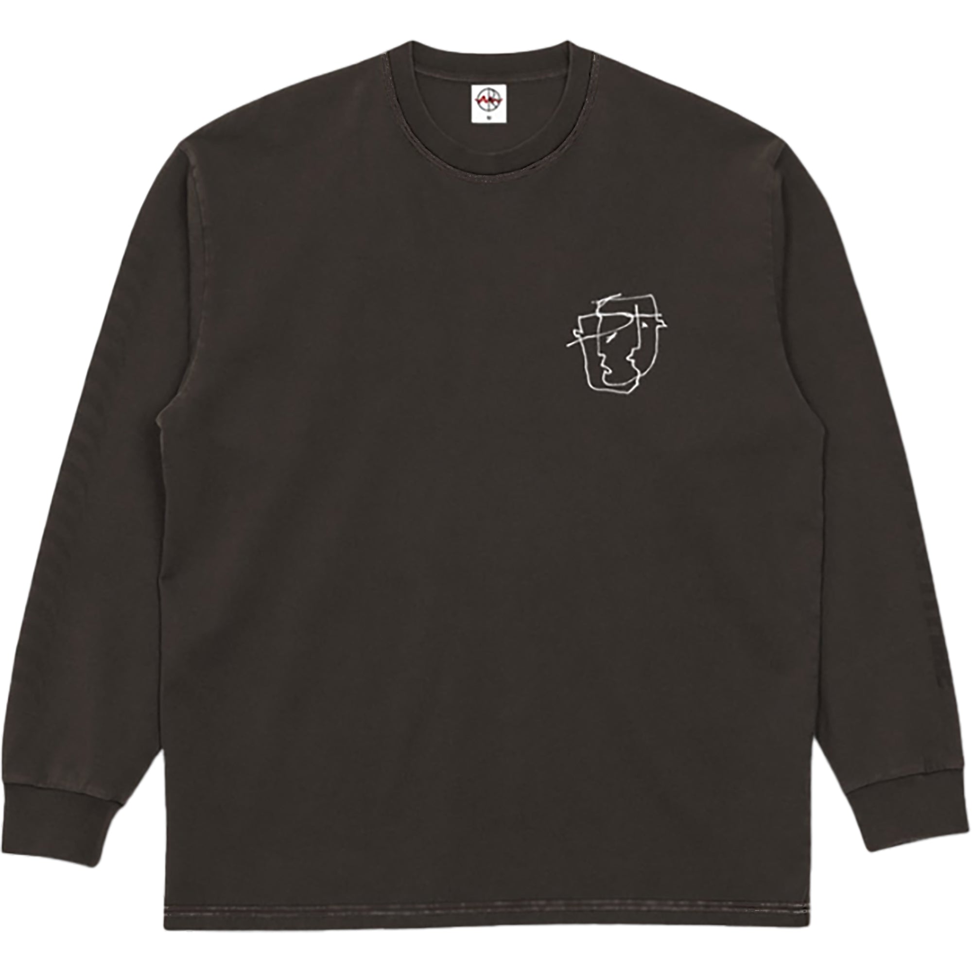Polar Skate Co Tied Up Long Sleeve Tee Washed Chocolate