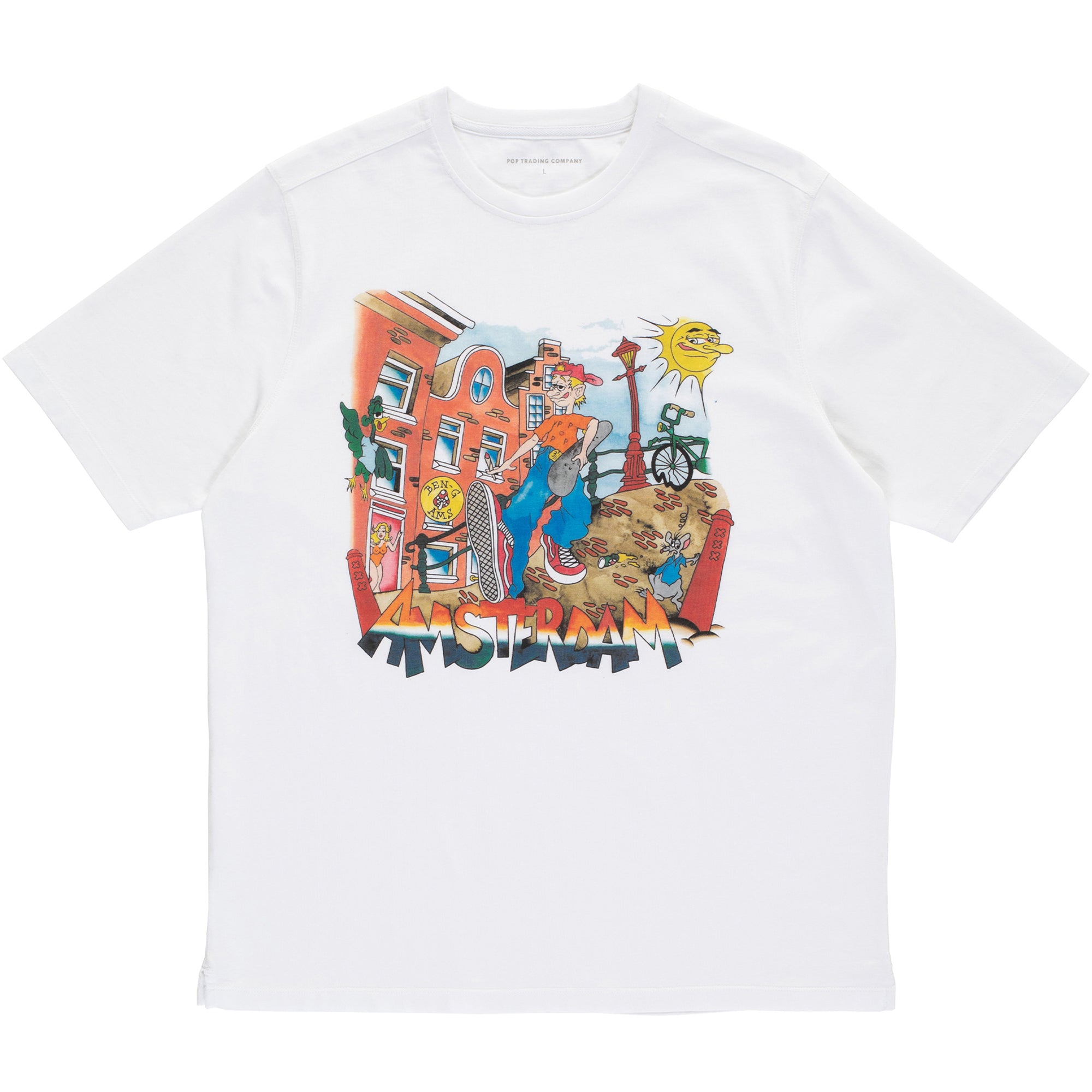 Pop Trading Company Ben-G Amsterdam T Shirt White