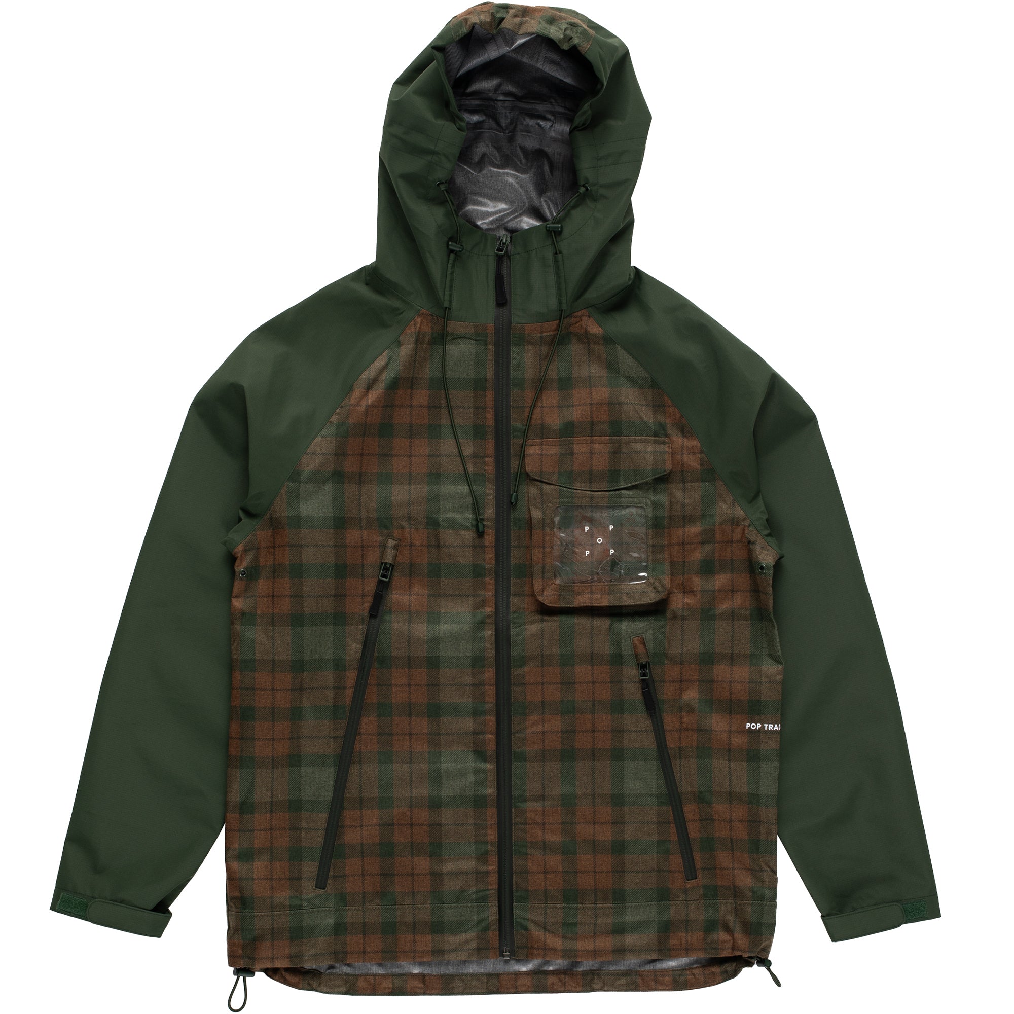 Pop Trading Company Checked Oracle Jacket Duffel Green