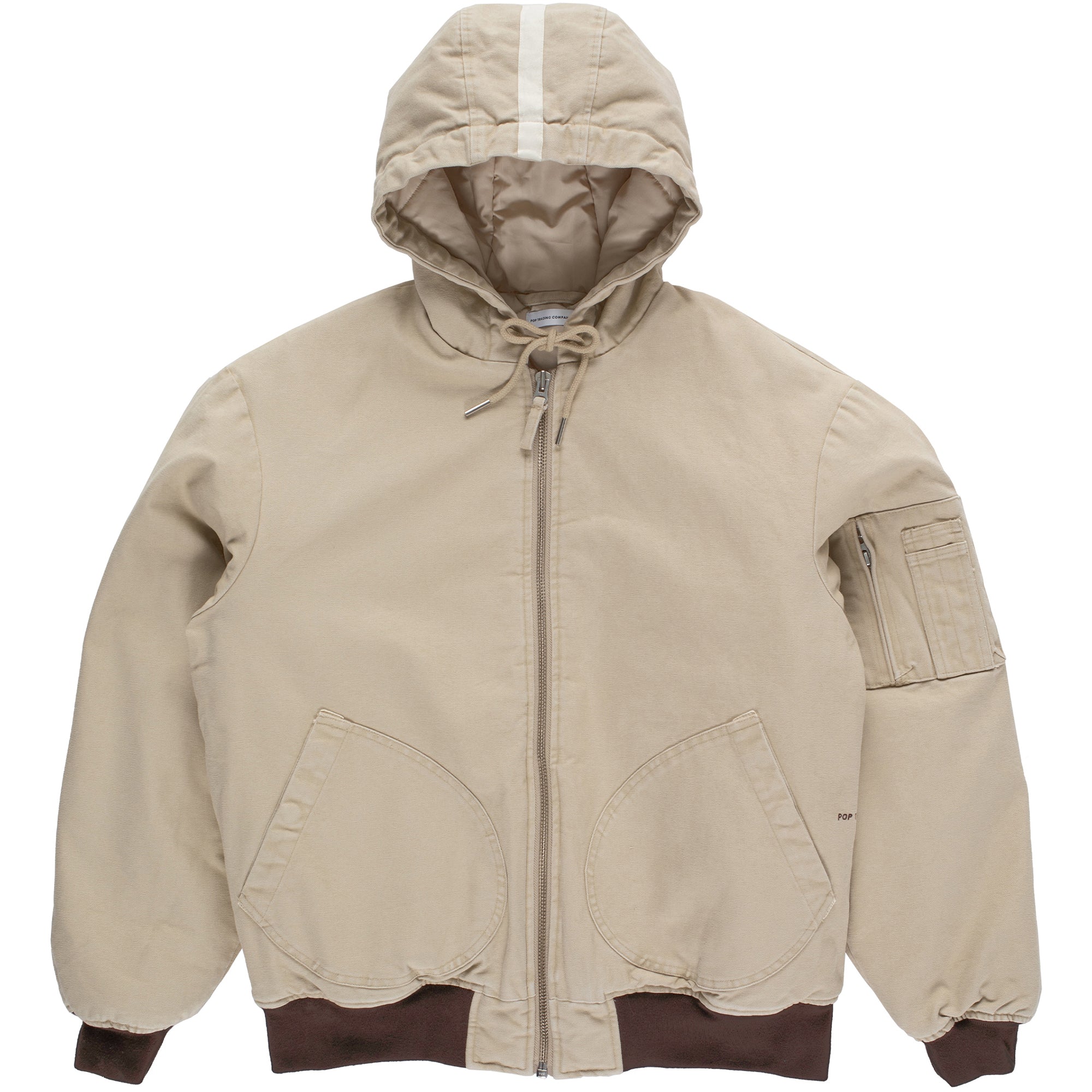 Pop Trading Company Hooded Flight Jacket White Pepper