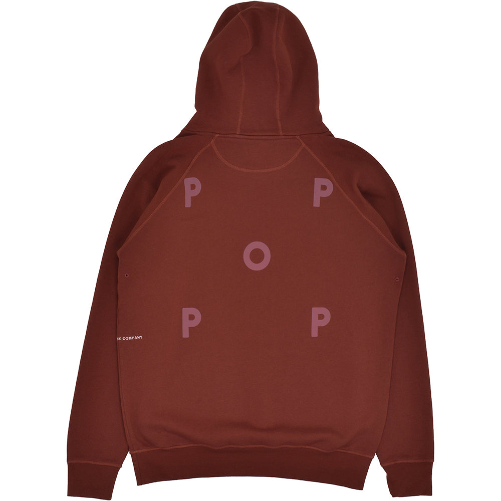 Pop Trading Company Logo Hooded Sweat Fired Brick/Mesa Rose