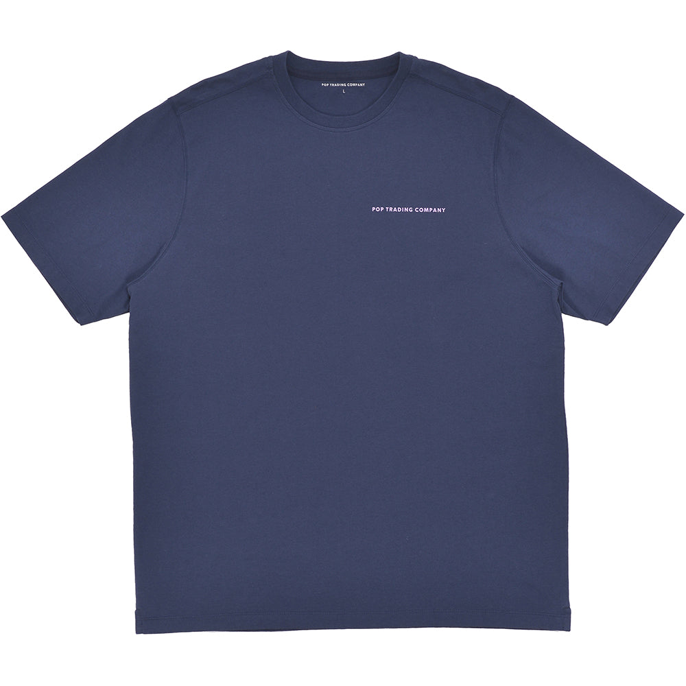 Pop Trading Company Logo T Shirt Navy/Viola