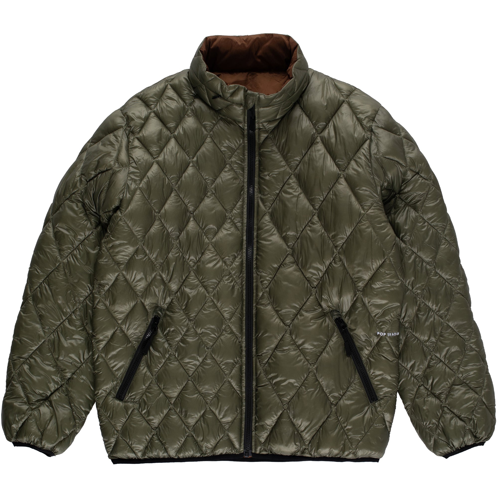 Pop Trading Company Quilted Reversible Jacket Four Leaf Clover/Bison