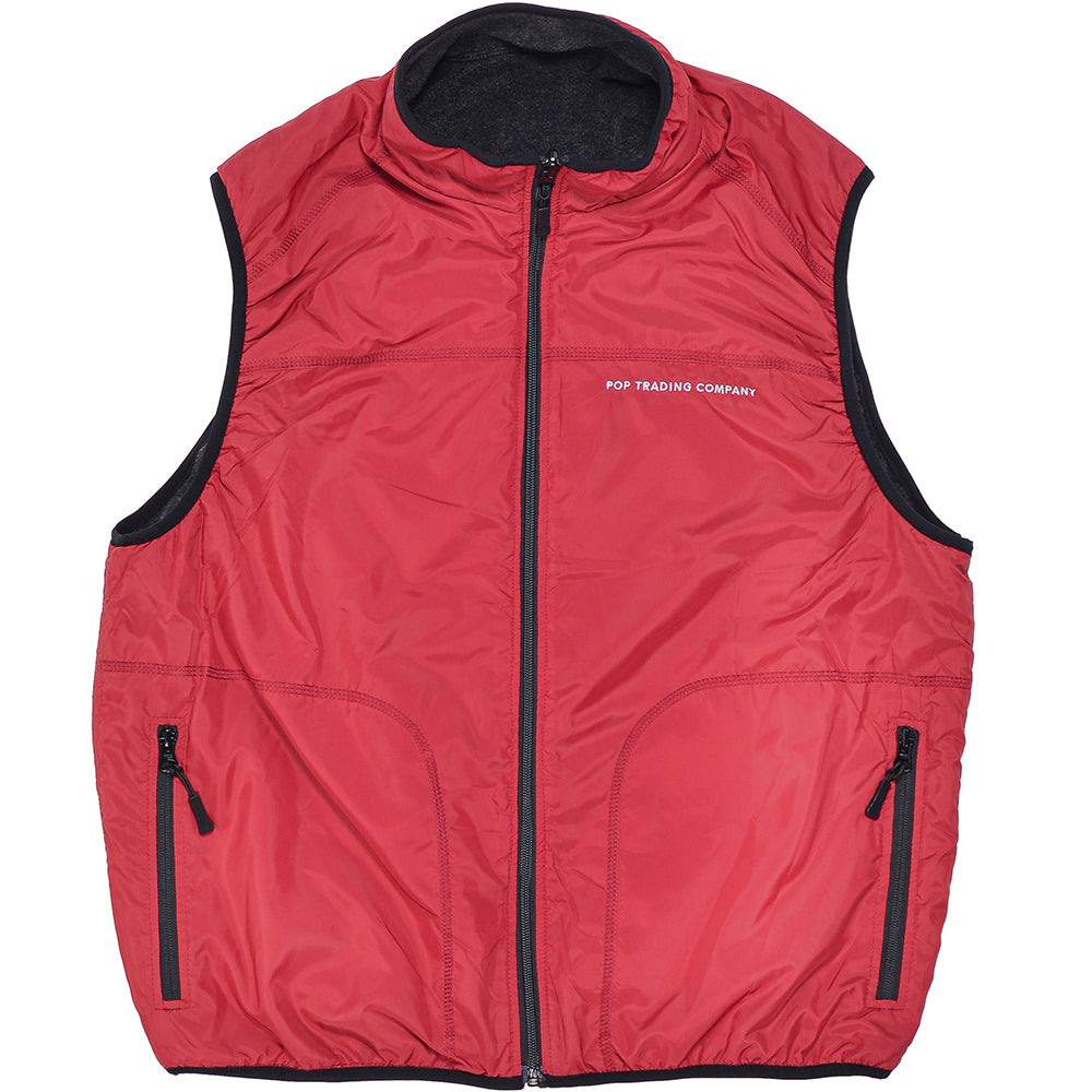 Pop Trading Company Reversible Vest Anthracite/Rio Red