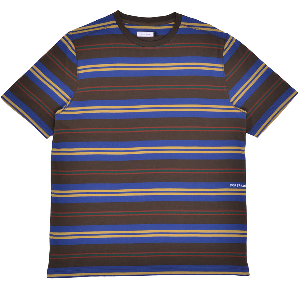 Pop Trading Company Striped Logo T Shirt Delicioso/Multi