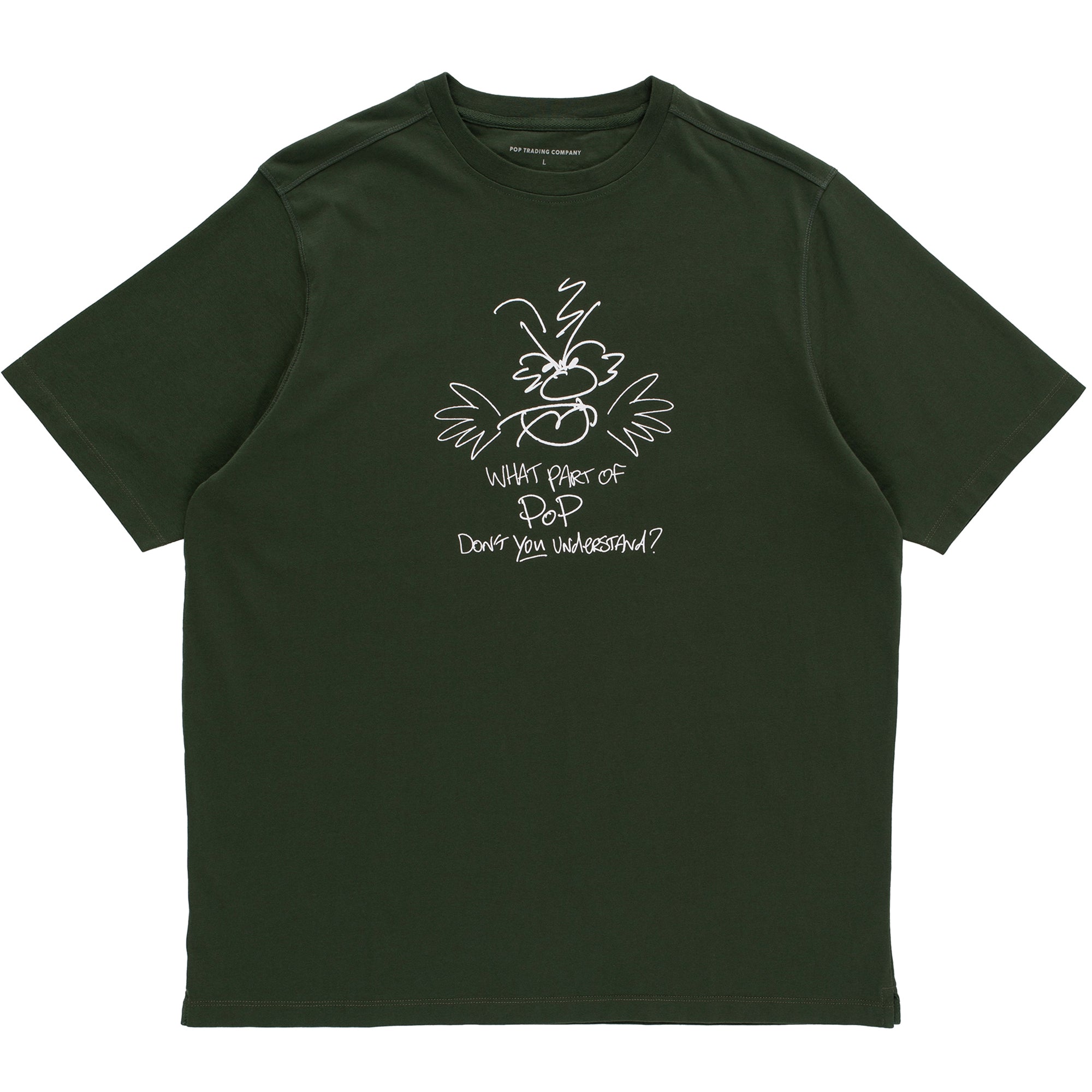 Pop Trading Company Understand T Shirt Duffel Green