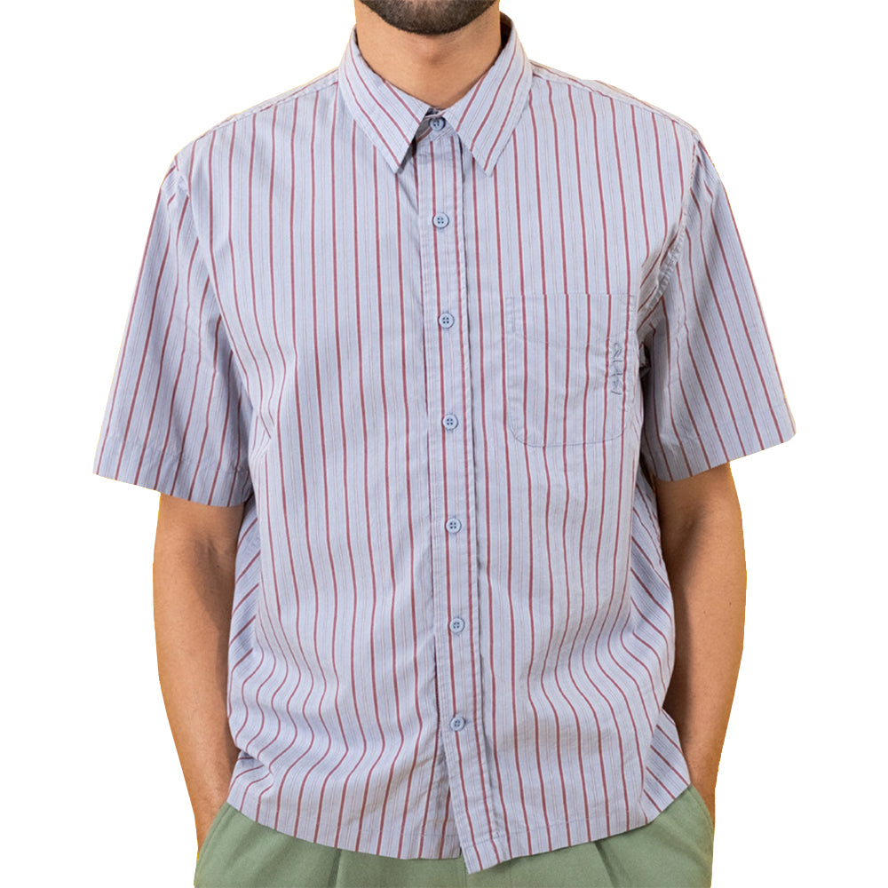 Quasi Kalvin Short Sleeve Button Up Shirt Blue