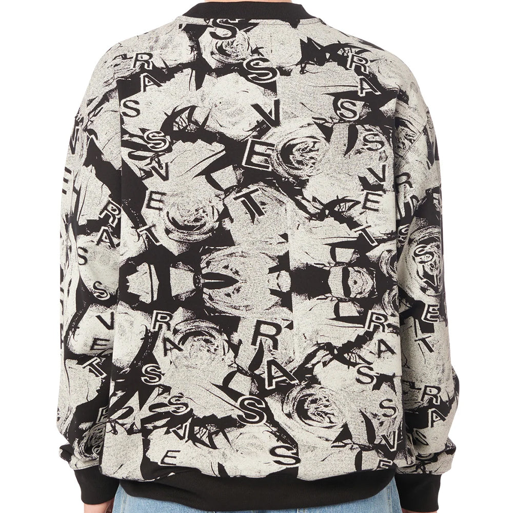 Rassvet Roses All Over Print Crewneck Sweater Black