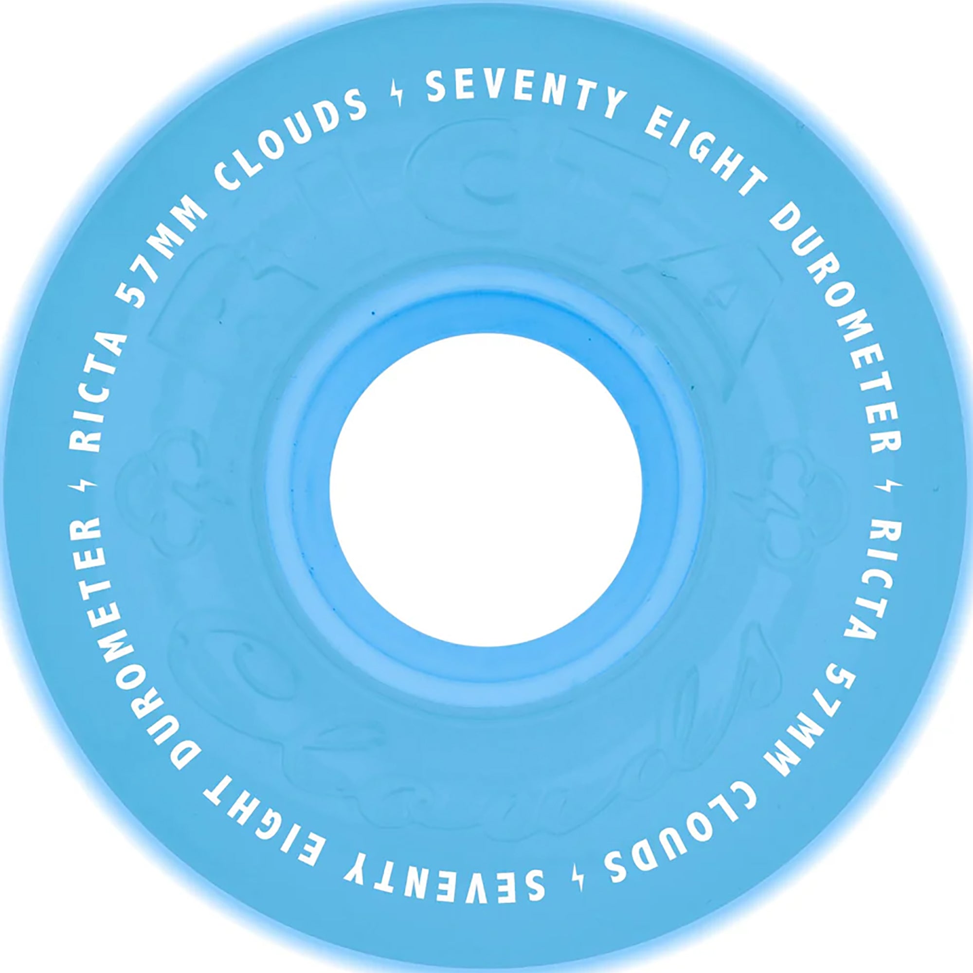Ricta Clouds Aqua Glow In The Dark 78a Skateboard Wheels 57mm