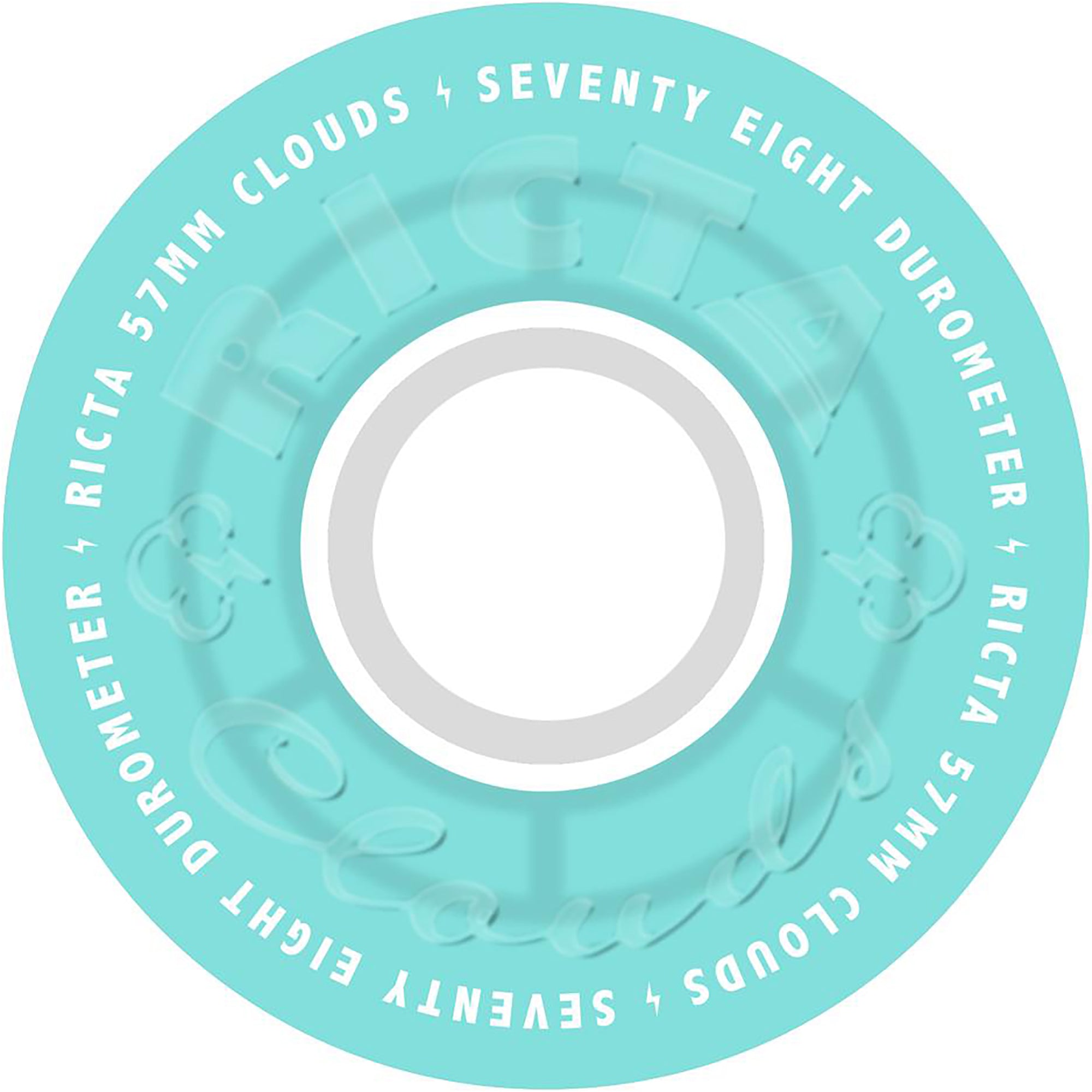 Ricta Clouds Transparent Aqua/White 78a Skateboard Wheels 57mm