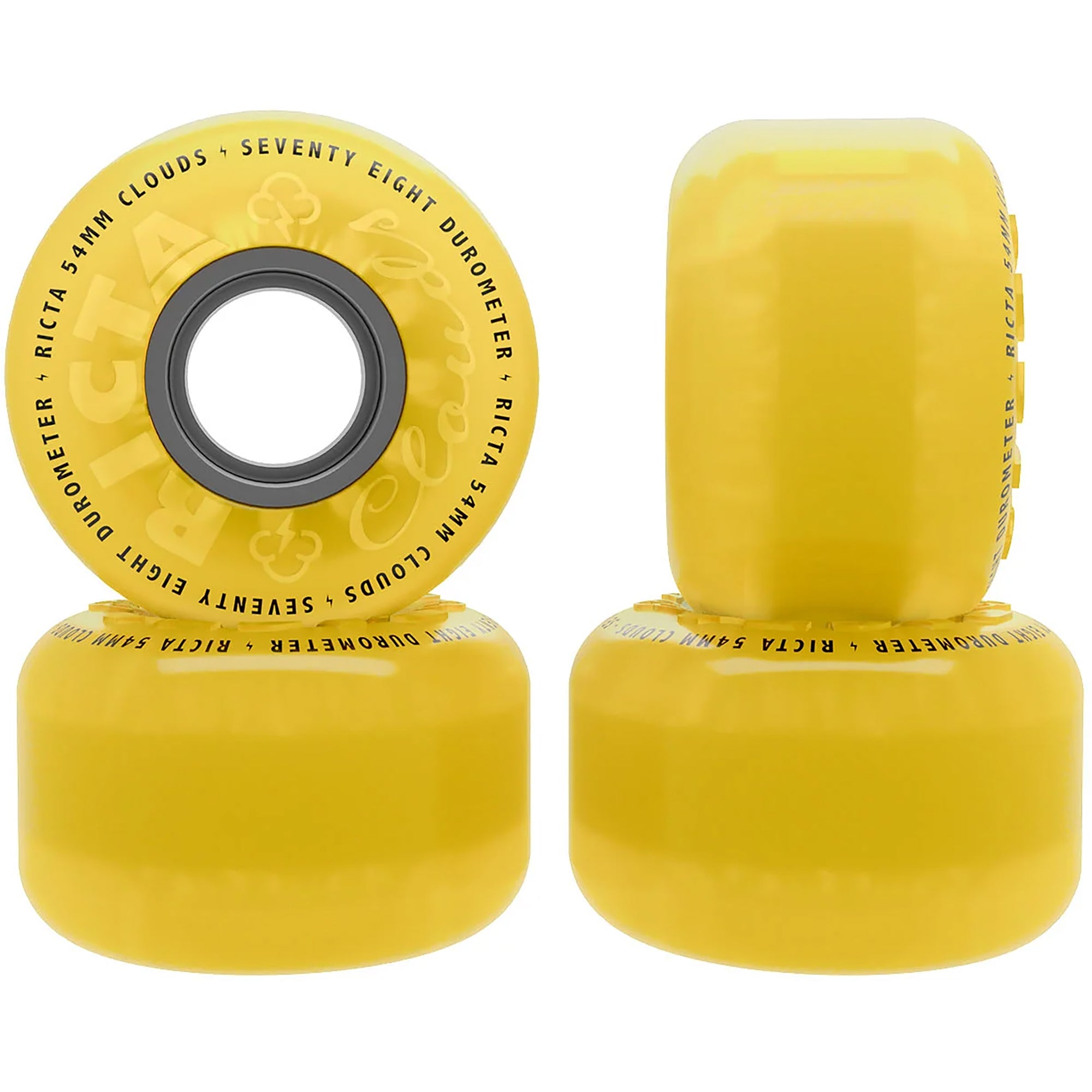 Ricta Clouds Yellow Black 78a Skateboard Wheels 54mm