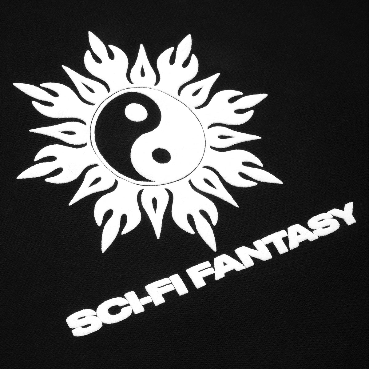 Sci-Fi Fantasy Yin Yang Hooded Fleece Black
