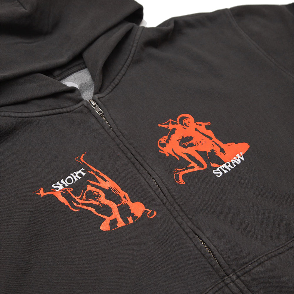 Short Straw Divorce Zip Enby Hood Black