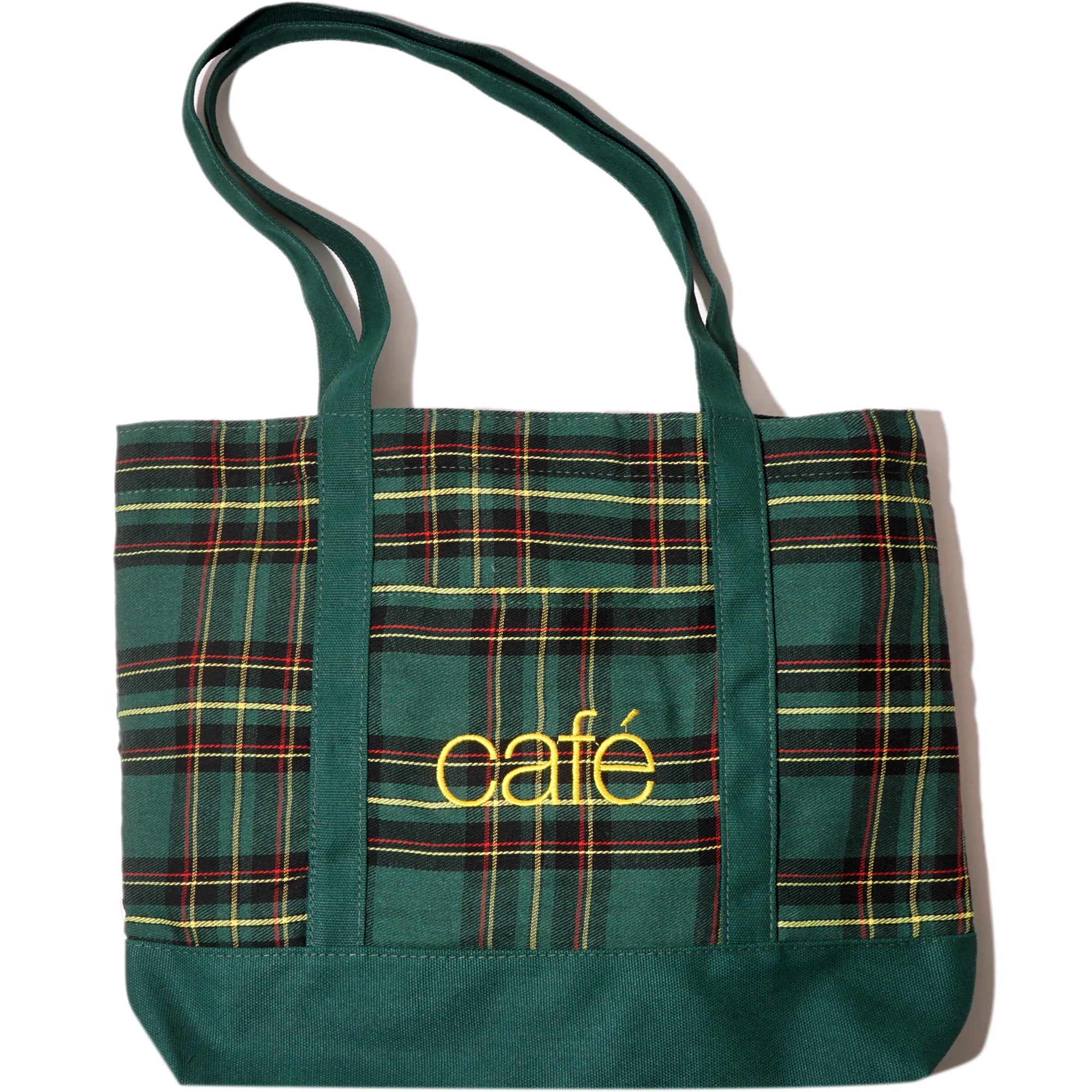Skateboard Cafe Tartan Tote Bag Green