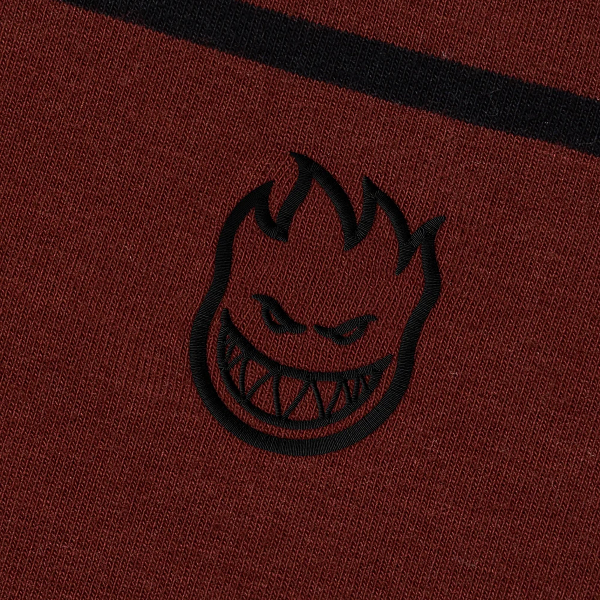 Spitfire Bighead Emb Stripe Tee Burgundy/Black