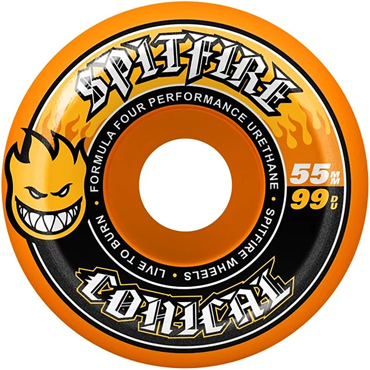 Spitfire Formula Four Conical 99du Orange Skateboard Wheels 55mm